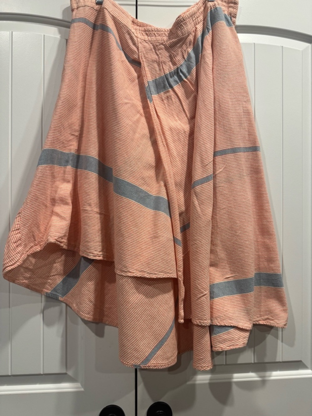 Apiece Apart Peach and Gray Asymmetric High-Low 100% cotton Skirt - Picture 5 of 7